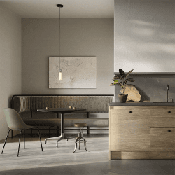 Image showing the Basalt Single pendant & bulb, L300 x D5cm, Stainless Steel product.