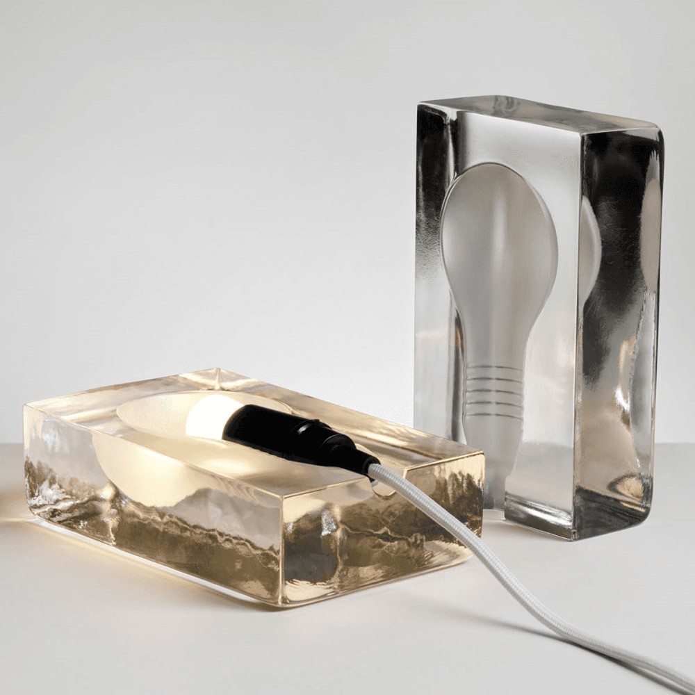 Block Lamp, H15 x W10cm, Clear