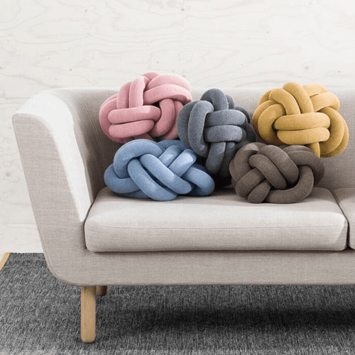 Knot Cushion, H30 x W30 x D15cm, yellow