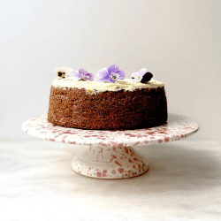 Image showing the Splatter Cake Stand, D25.5cm, Cranberry product.