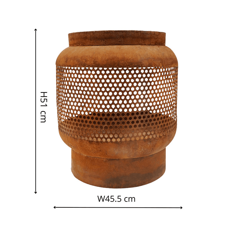 Outdoor Buttermere Basket Fire Pit, W45cm, Rust