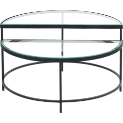 Image showing the Marazzi Set of 2 Half Moon Coffee Tables, Black product.