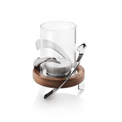 Image showing the Helix Tealight holder, 10.5 x 8cm, Stainless Steel product.