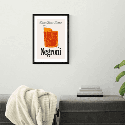 Image showing the HollieGraphik Negroni Framed Print, 63 x 45cm, Red product.