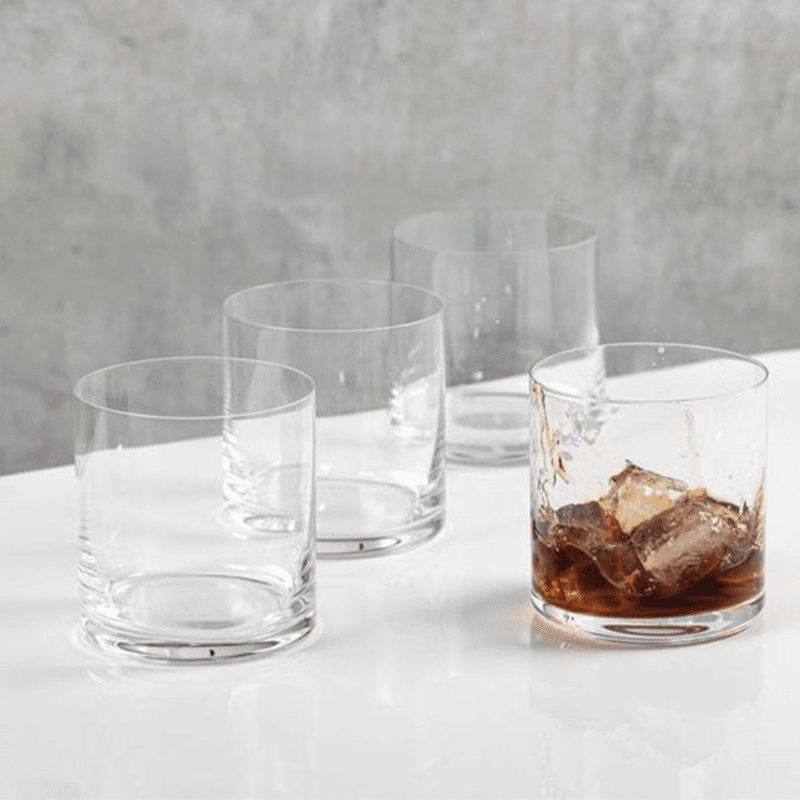 Julie Set of 4 Double Old Fashioned Glasses, 426ml, Clear