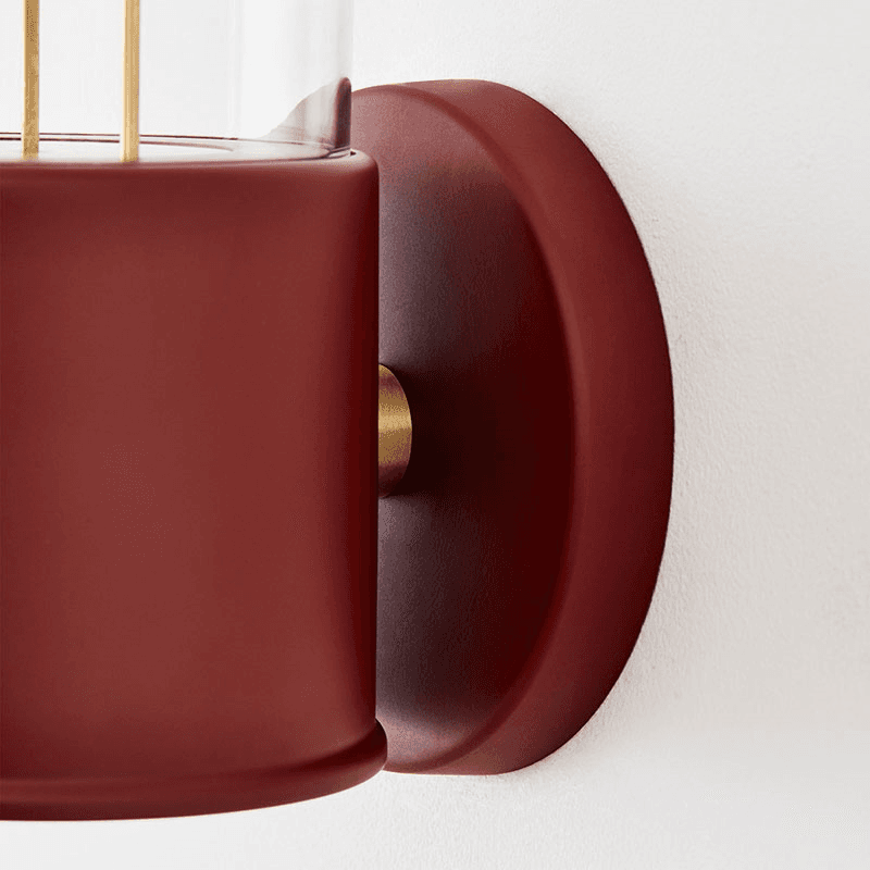 The Muse Farrow & Ball Wall Light, Pomona Red