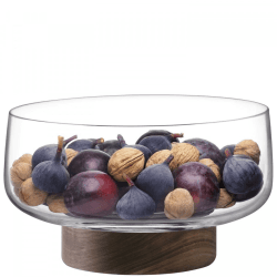 Image showing the City Bowl & walnut base, D30cm, clear product.