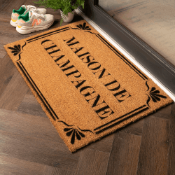 Image showing the Country Home Maison De Champagne Doormat, 90 x 60cm, Natural & Black product.