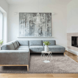 Image showing the Ritchie Modern Plain Shaggy Rug, 120 x 170cm, Light Grey product.