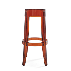 Image showing the Philippe Starck 2005 Charles Ghost Stool, H75cm, Amber product.