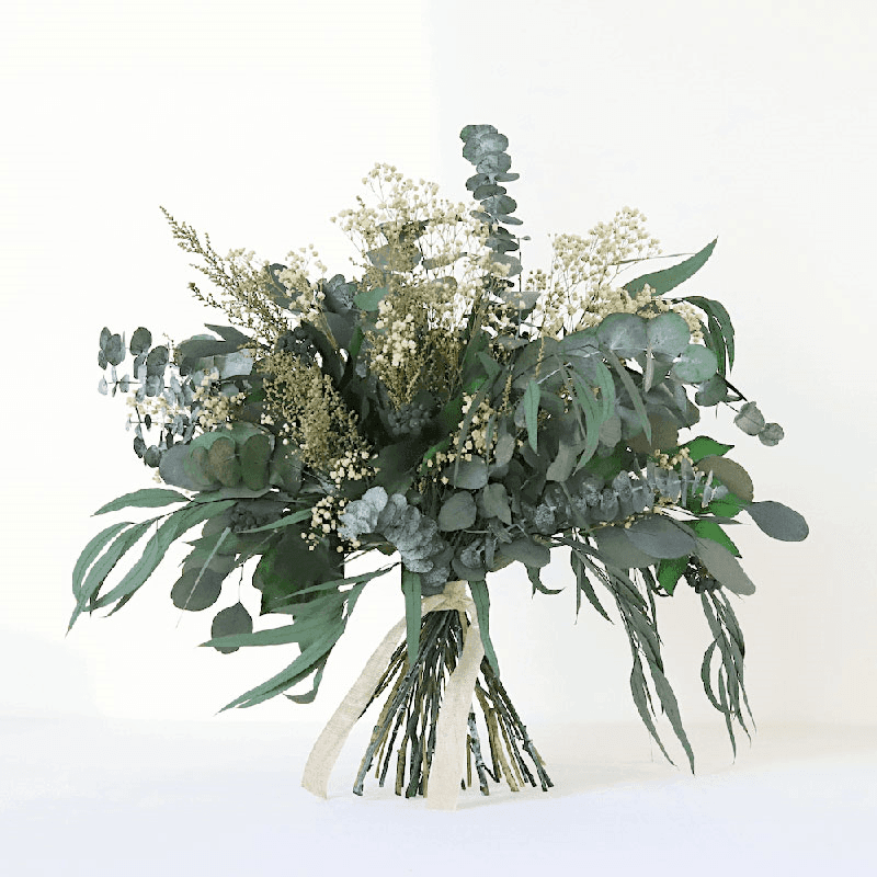 Greenery & Neutrals Large hand-tied bouquet, H42-48cm, Matcha
