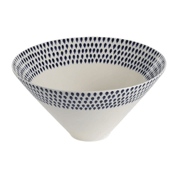 Image showing the Indigo Drop Serving Bowl, D30cm, Cream and Indigo product.