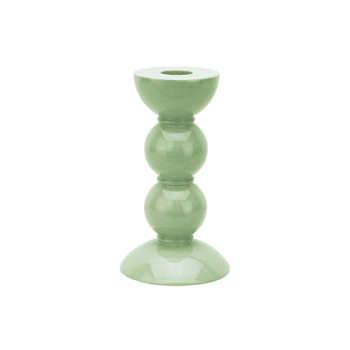 Image showing the Bobbin Candlestick, H14cm, Sage product.