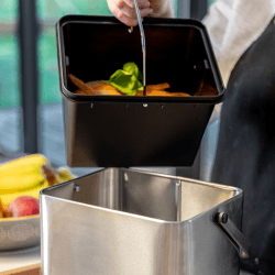 Image showing the Antimicrobial Composter, 2.6l, Stainless Steel product.