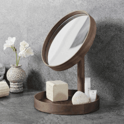 Image showing the Look Magnify Mirror, Walnut product.