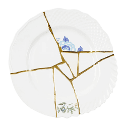 Image showing the Kintsugi - No3 Dinner plate, 27.5cm, white/gold product.