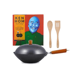 Image showing the Classic Carbon Steel 4-Piece Wok Set, 31cm product.