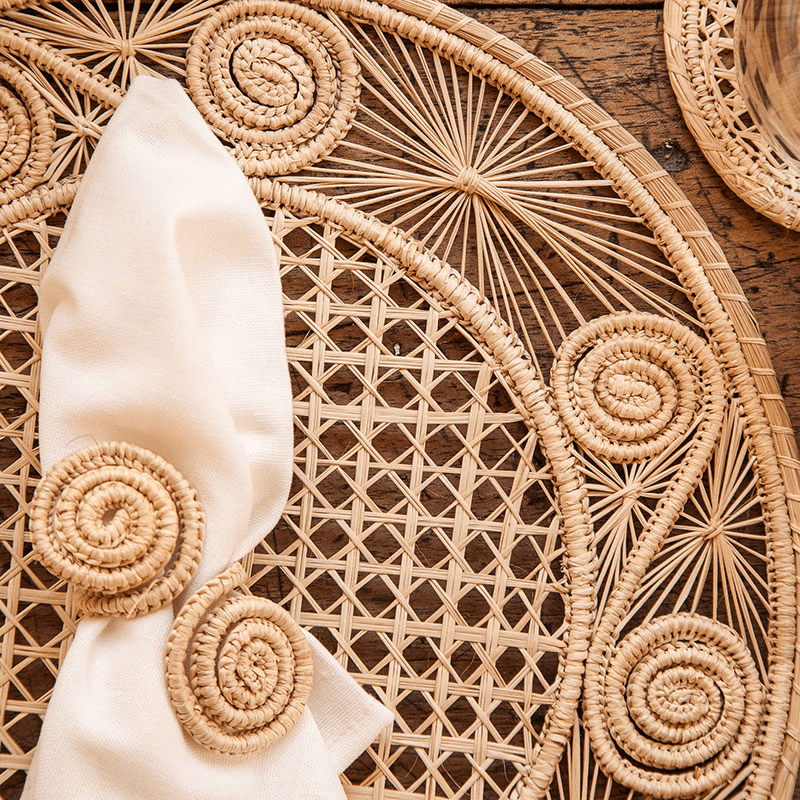 Sandra Set of 4 Napkin Rings, Natural