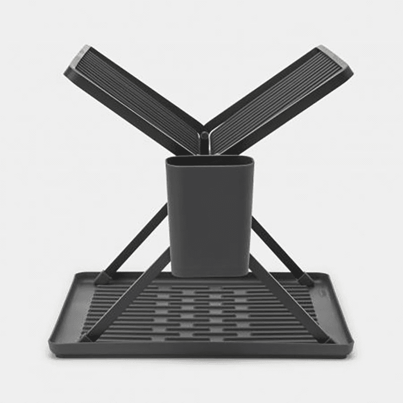 SinkSide Foldable Dish Drying Rack, Small, Dark Grey