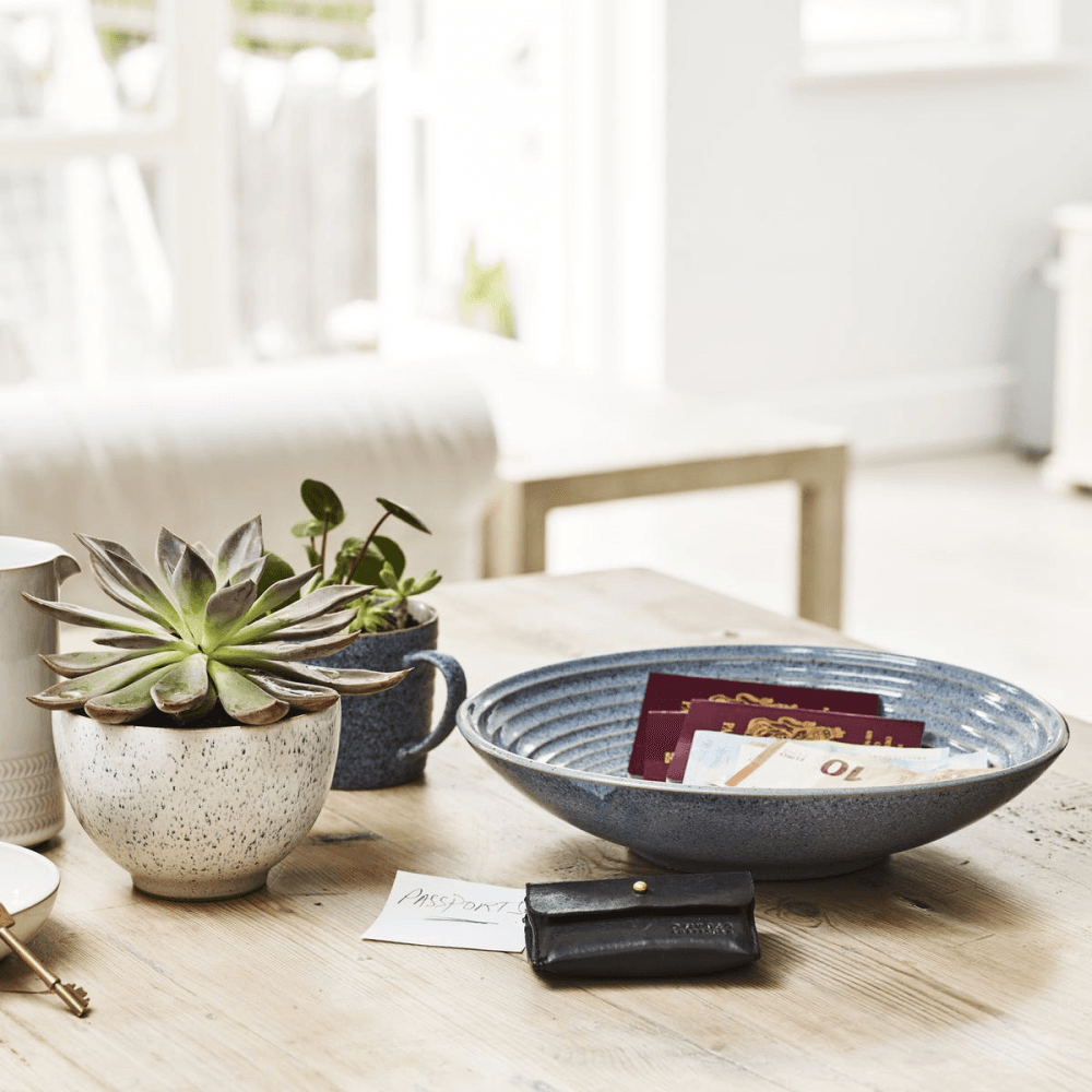 Studio Grey Medium ridged bowl, 25.5 x 5cm, Granite