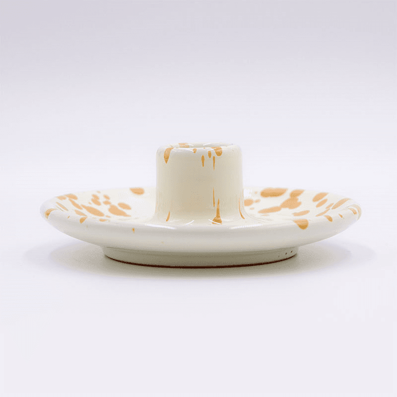 Splatter Candle Holder, Burnt Orange