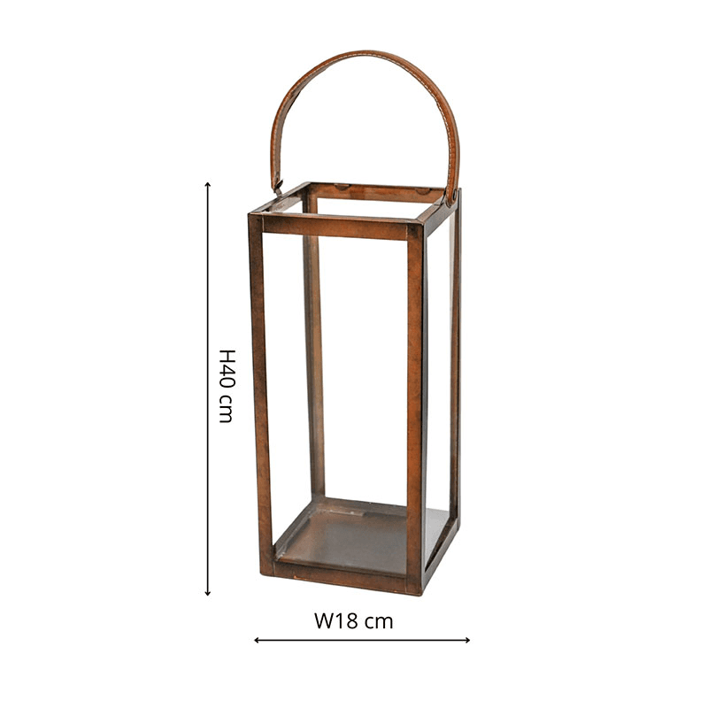 Hampton Lantern, H40cm, Copper