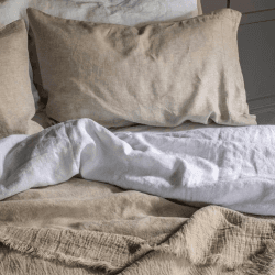 Image showing the Pair of Super King Pillowcases, 50 x 90cm, Oatmeal product.