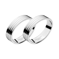 Image showing the Bernadotte Pair of napkin rings, D4cm, Stainless Steel product.