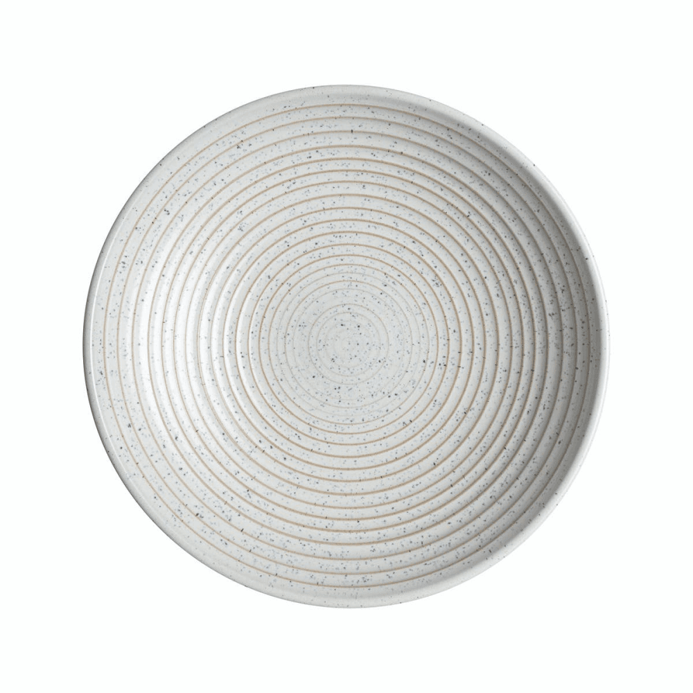 Studio Blue Medium ridged bowl, L25.5 x W25.5 x D5cm, Chalk