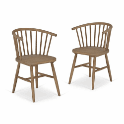 Image showing the Landrake Set of 2 Curved Back Dining Chairs, Natural product.
