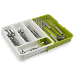 Image showing the Drawer store cutlery drawer, White/ Green product.