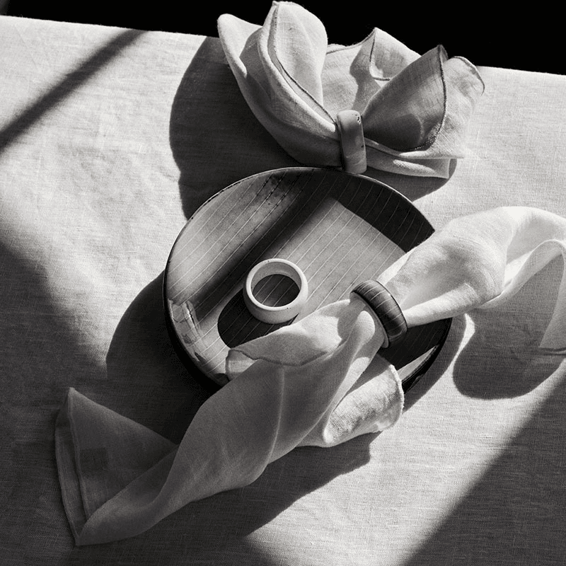 Nordic Set of 6 Napkin Rings, D4.5cm, Vanilla