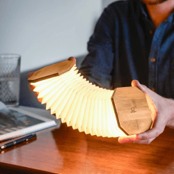 Image showing the Smart Accordion Lamp, Bamboo product.