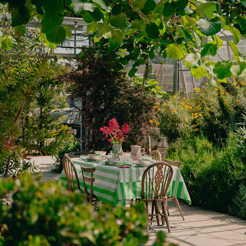 Stripe Tablecloth, W160 x L200cm, Lush Green