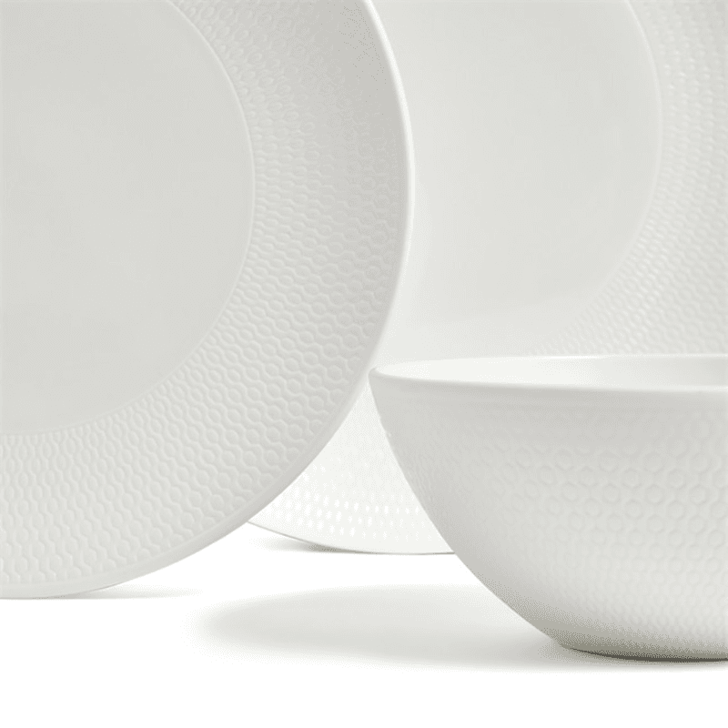 Gio 12 Piece Dinnerware Set, White