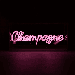 Image showing the Neon Box Champagne Glass Sign, H38 x W19cm, Pink product.