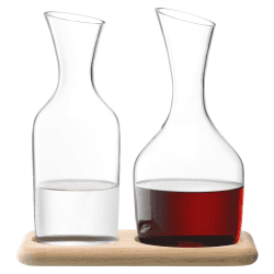 Image showing the Wine Carafe set, 1.2 litre, clear glass with oak base product.