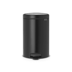 Image showing the New Icon Plastic bucket pedal bin, 12 litre, Matt Black product.