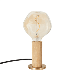Image showing the Knuckle Pendant Table lamp with voronoi bulb, H30 x D13cm, Oak & Brass product.