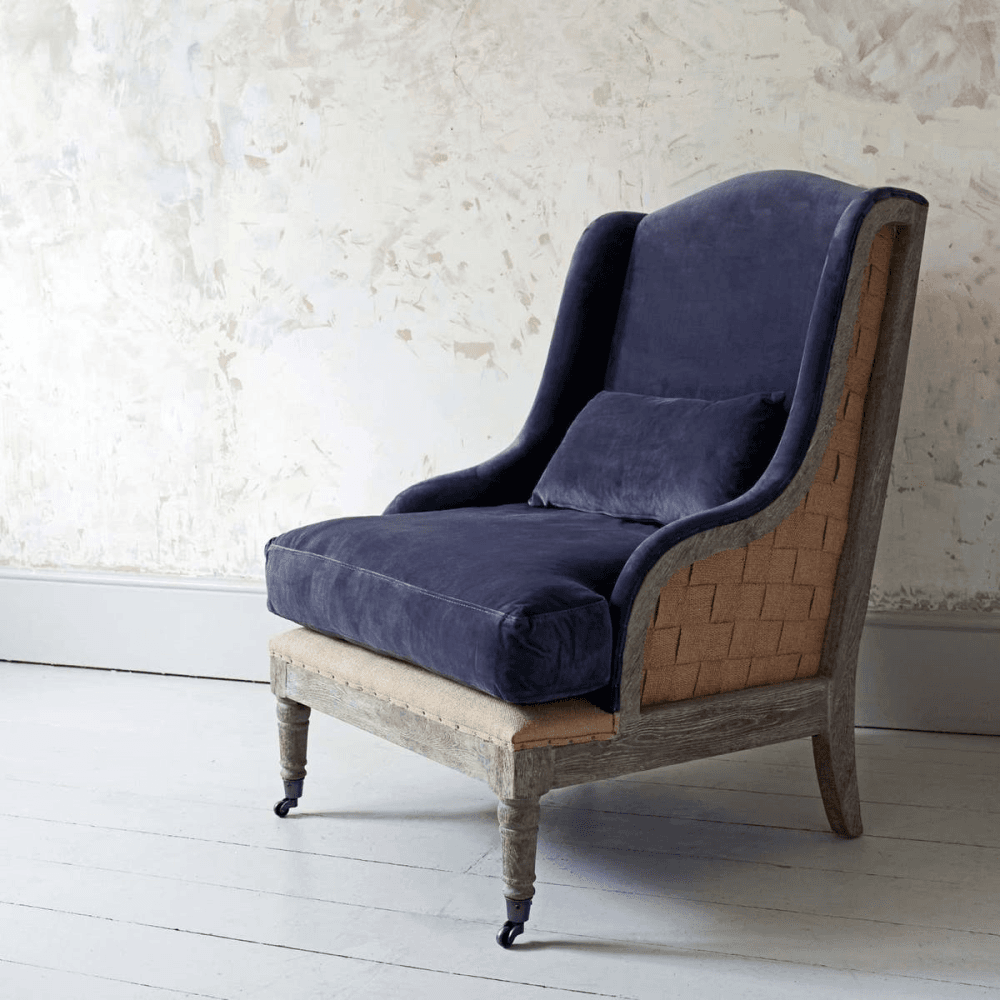 Duke Velvet Armchair, Grey