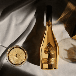 Image showing the Armand de Brignac Gold Brut Champagne in Velvet Bag, 75cl product.