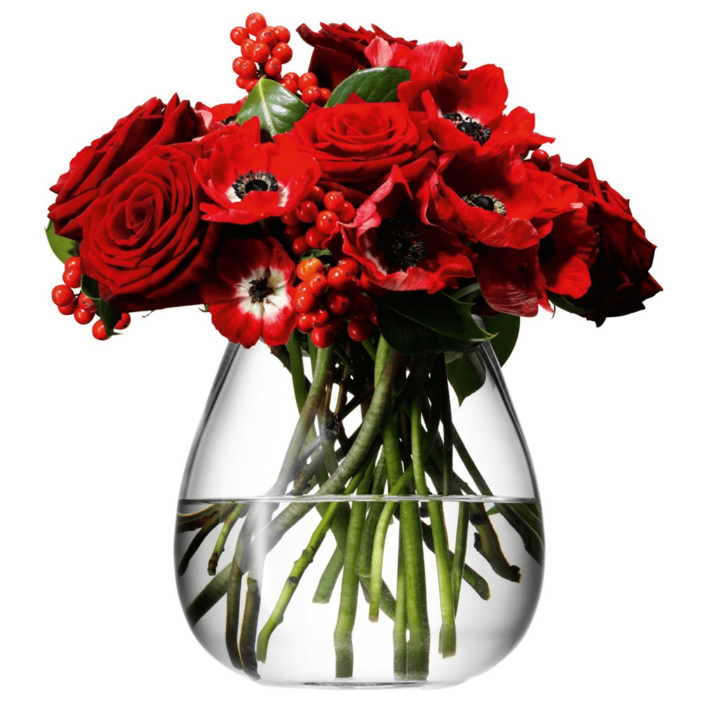 Flower Table bouquet vase, 17cm, clear