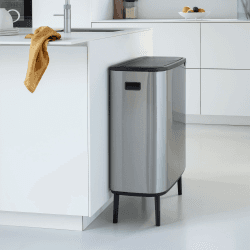 Image showing the Bo Touch bin, 60 litre, Matt Steel Fingerprint Proof product.