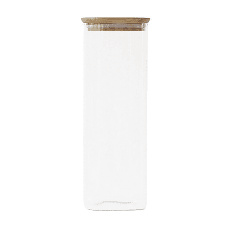 Glass Food Storage With Bamboo Lid, 2.2L, Clear