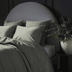 Image showing the Luxe Cotton Super King Duvet Cover, Moss product.