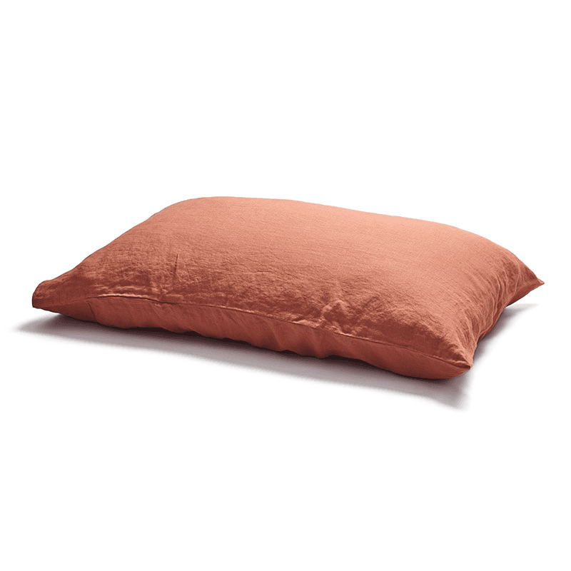 Cotton Linen Mix Pillowcases, Standard, Burnout Orange