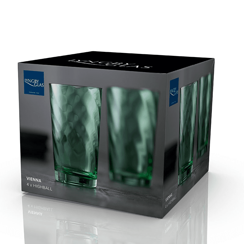 Vienna Set of 4 Highball Glasses, 450ml, Green