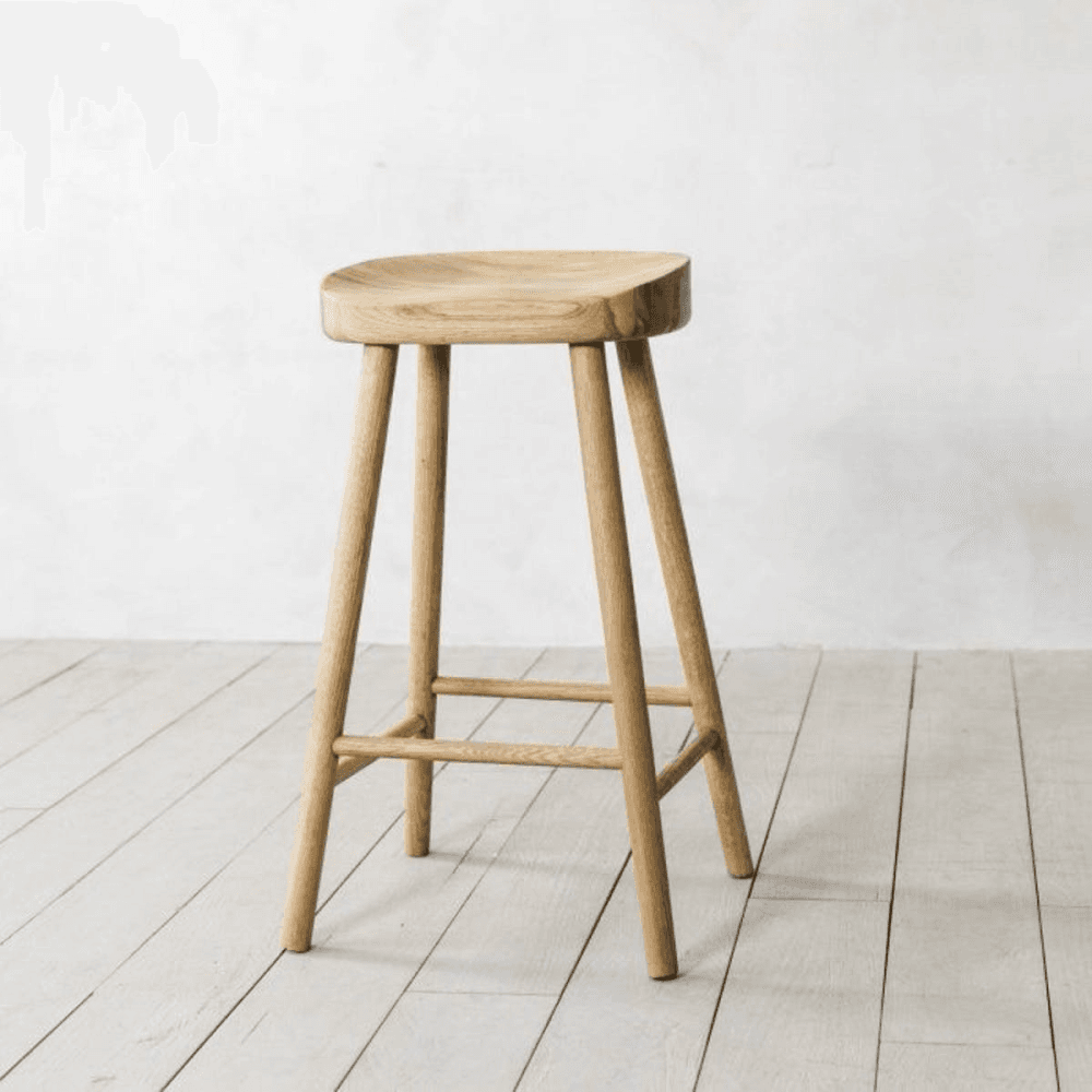Oak Farmhouse Island Stool, Natural