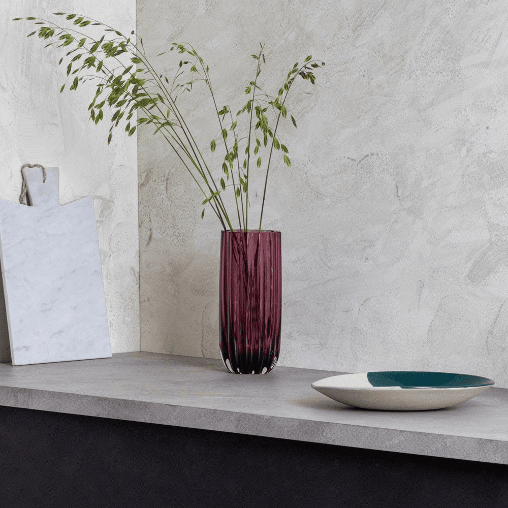 Ripple Vase, H25cm, Heather