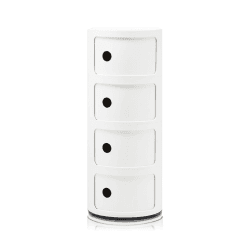 Image showing the Componibili 4 door cabinet, H77 x W32 x D32 cm, White product.